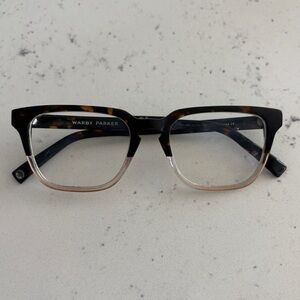 Warby Parker Burke Eyeglasses Frames Square Tortoise Shell Brown Clear Two Tone